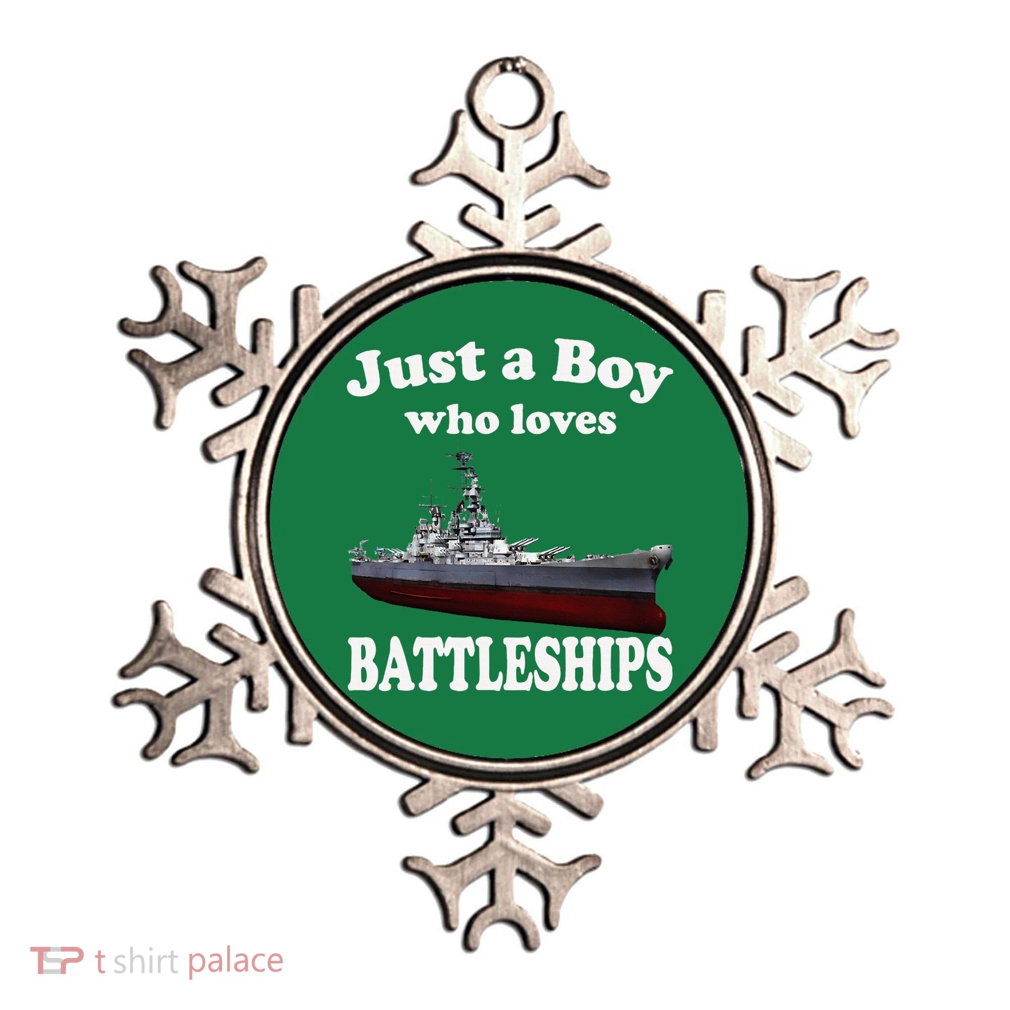 Boy Who Loves Battleship Uss New Jersey Bb62 Ww2 Warship Ornament