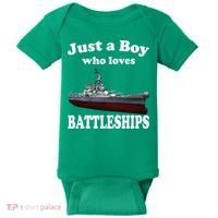 Boy Who Loves Battleship Uss New Jersey Bb62 Ww2 Warship Baby Bodysuit thumb 0