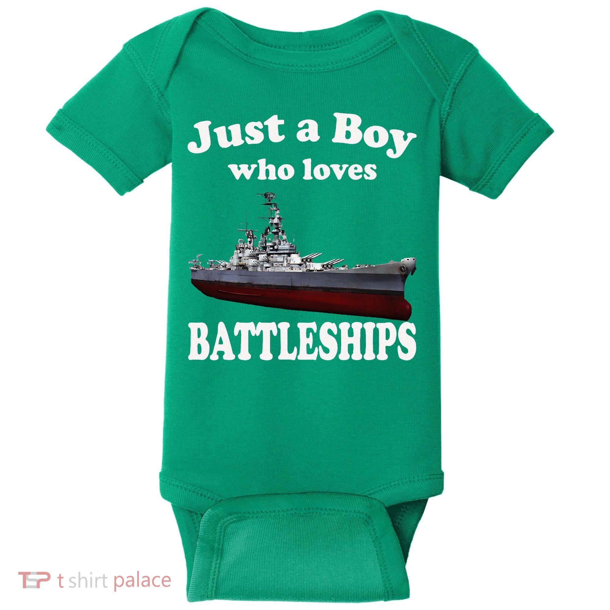 Boy Who Loves Battleship Uss New Jersey Bb62 Ww2 Warship Baby Bodysuit