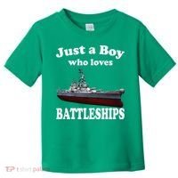 Boy Who Loves Battleship Uss New Jersey Bb62 Ww2 Warship Toddler T-Shirt thumb 0