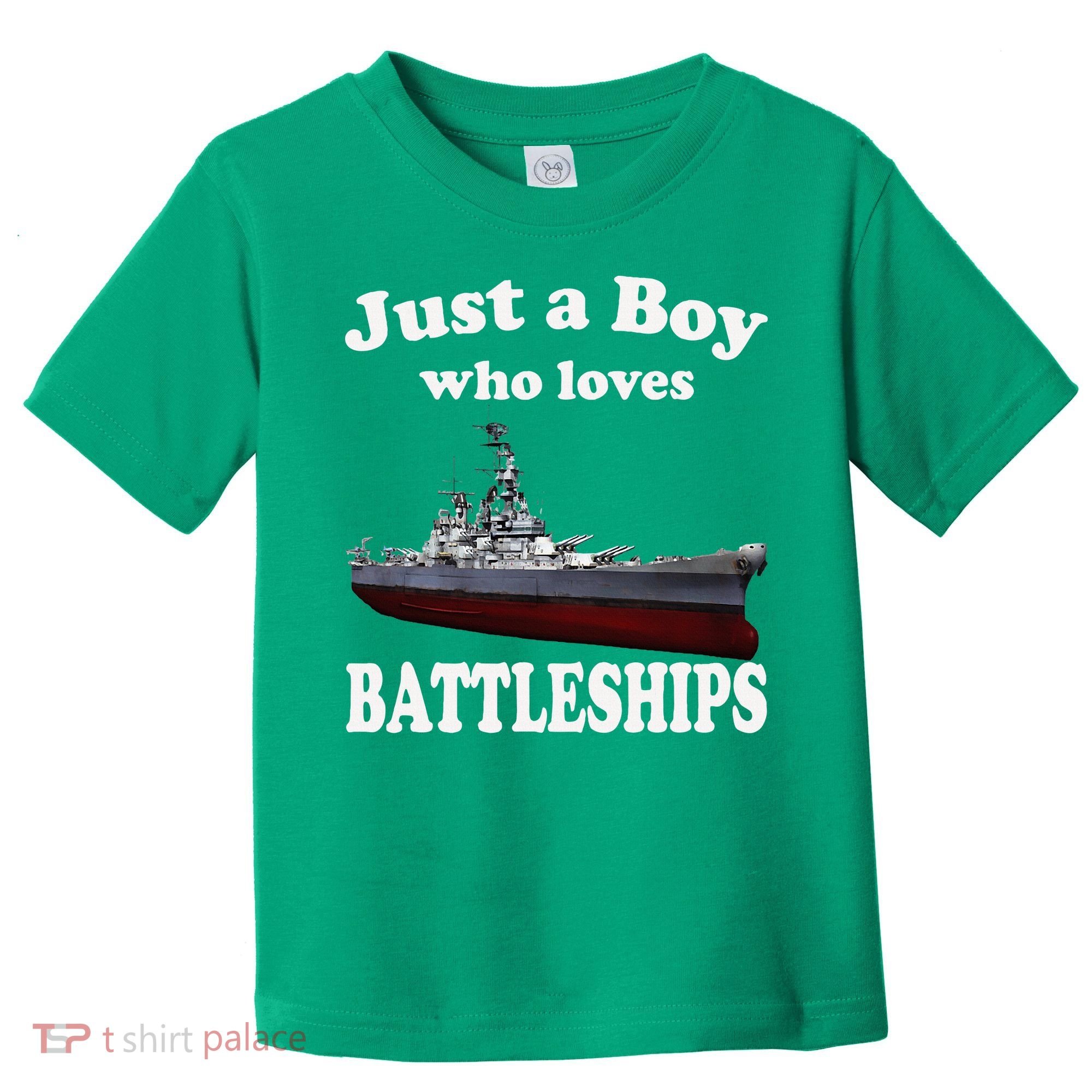 Boy Who Loves Battleship Uss New Jersey Bb62 Ww2 Warship Toddler T-Shirt