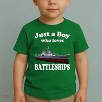 Boy Who Loves Battleship Uss New Jersey Bb62 Ww2 Warship Toddler T-Shirt thumb 2