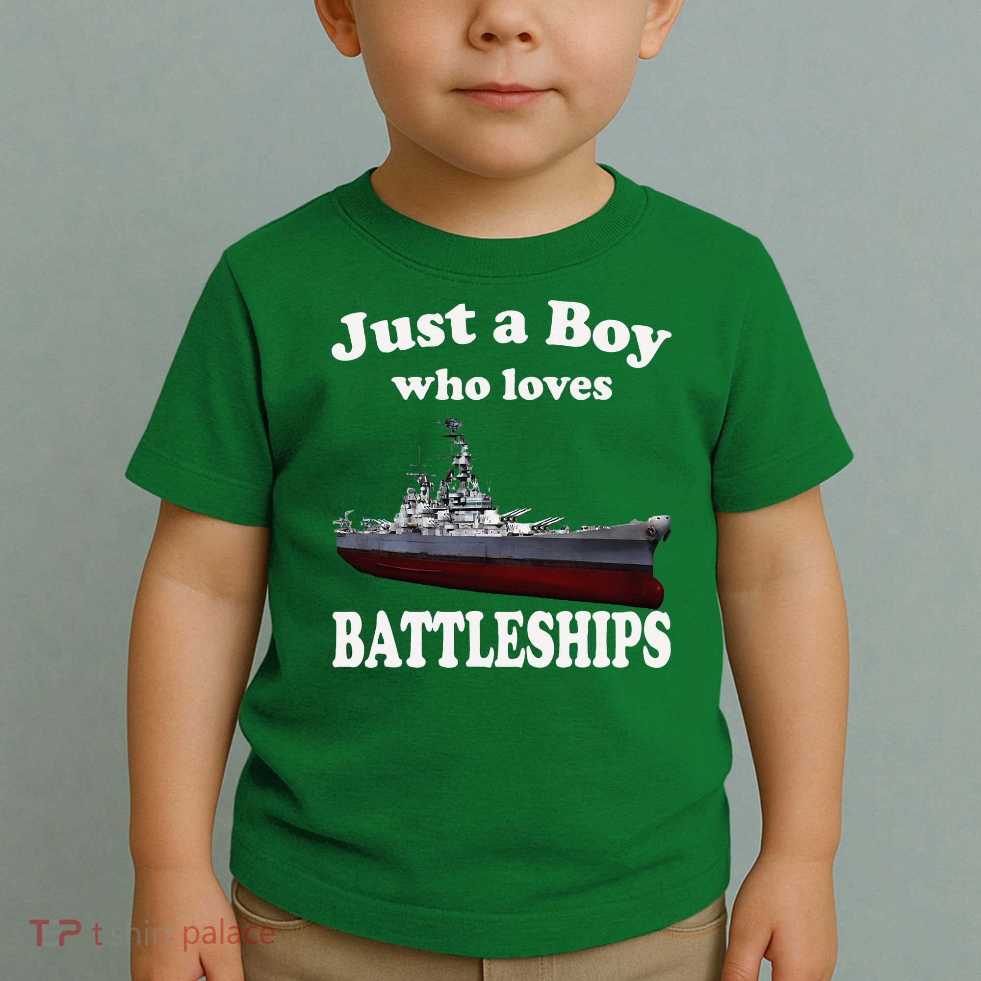 Boy Who Loves Battleship Uss New Jersey Bb62 Ww2 Warship Toddler T-Shirt