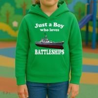 Boy Who Loves Battleship Uss New Jersey Bb62 Ww2 Warship Kids Hoodie thumb 3
