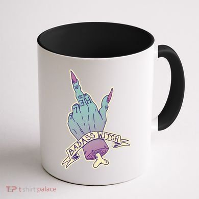 Badass Witch Middle Finger Coffee Mug back