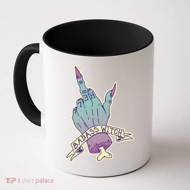 Badass Witch Middle Finger Coffee Mug
