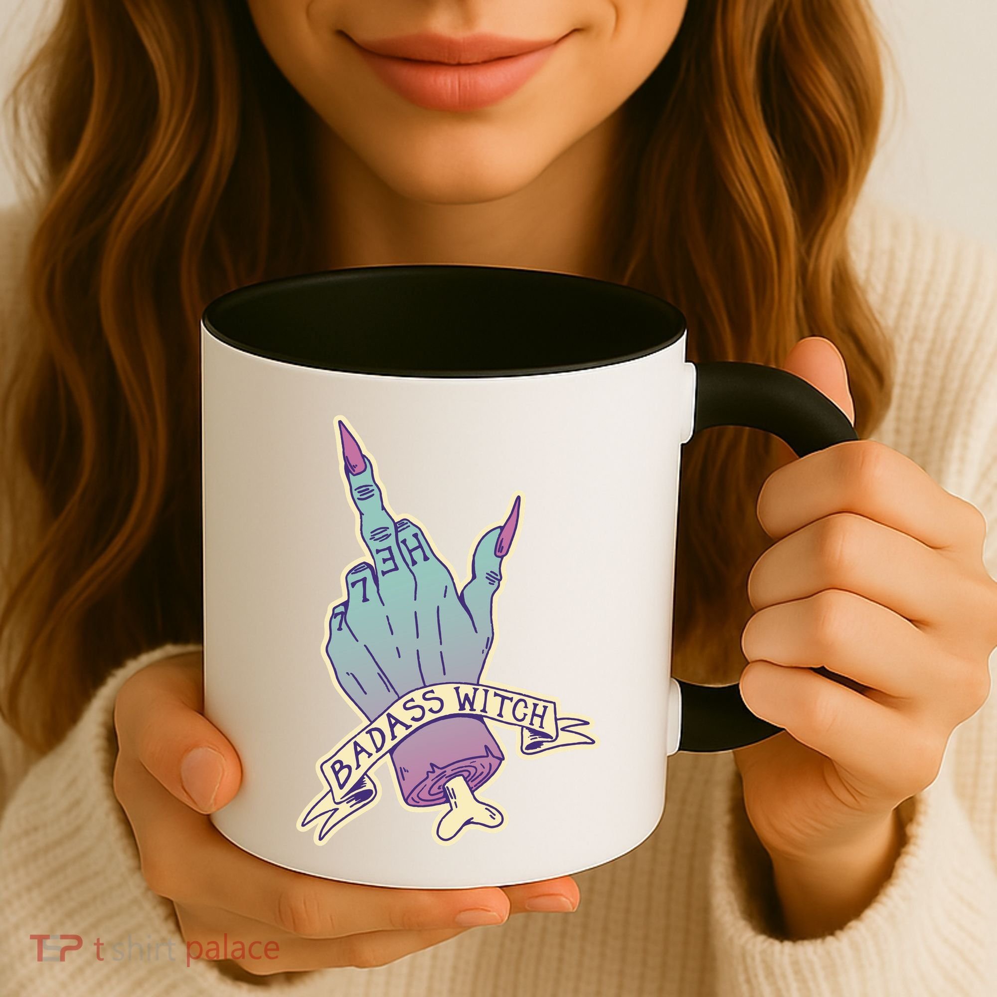 Badass Witch Middle Finger Coffee Mug