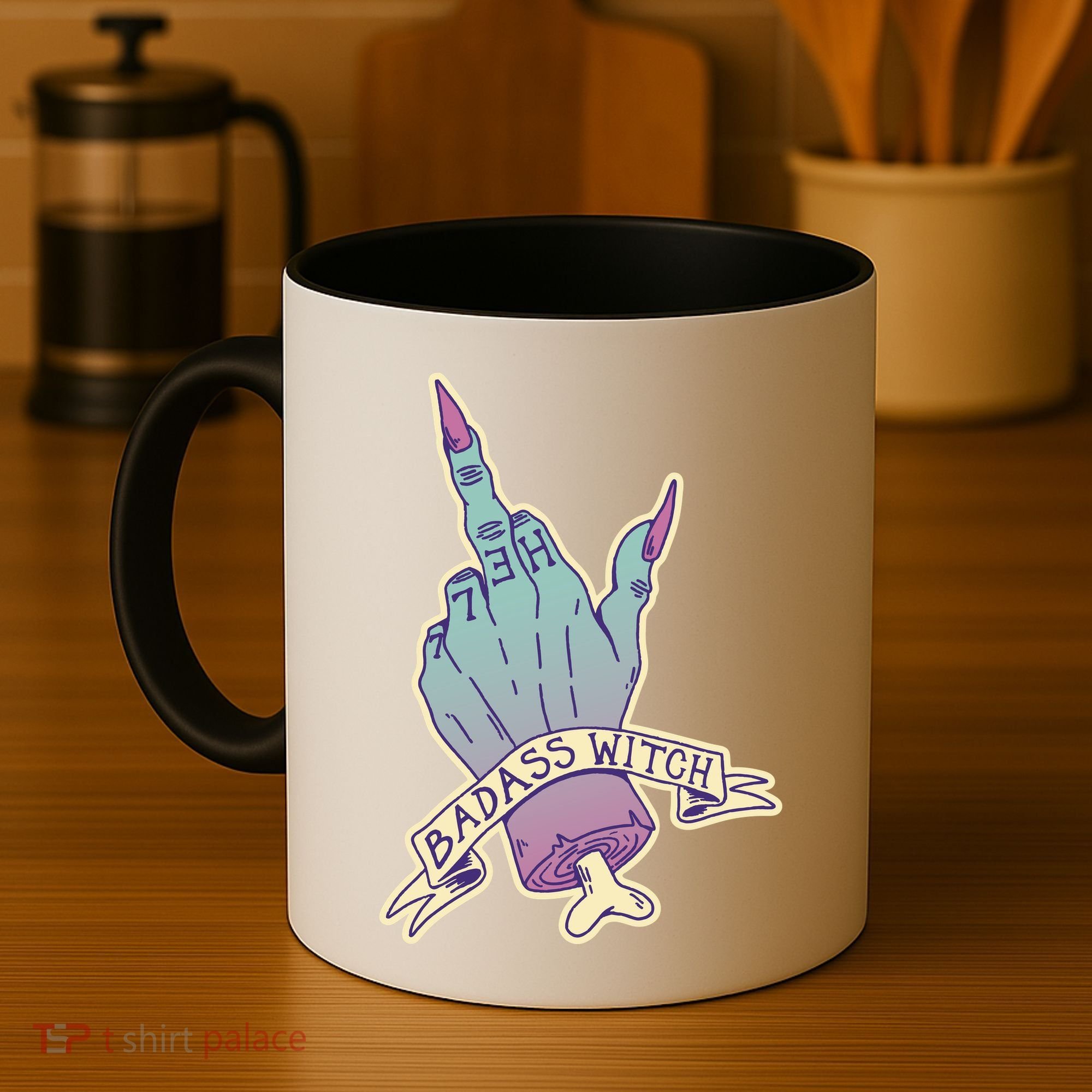 Badass Witch Middle Finger Coffee Mug