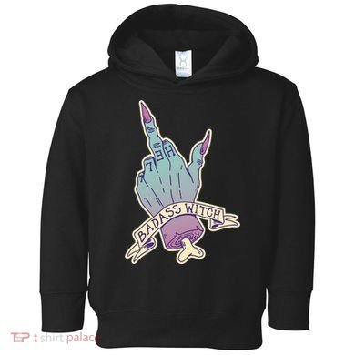 Badass Witch Middle Finger Toddler Hoodie
