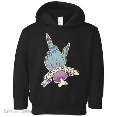 Badass Witch Middle Finger Toddler Hoodie