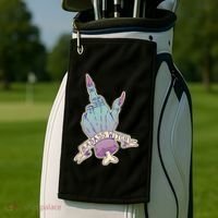 Badass Witch Middle Finger Golf Towel thumb 2