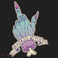 Badass Witch Middle Finger Golf Towel thumb 3