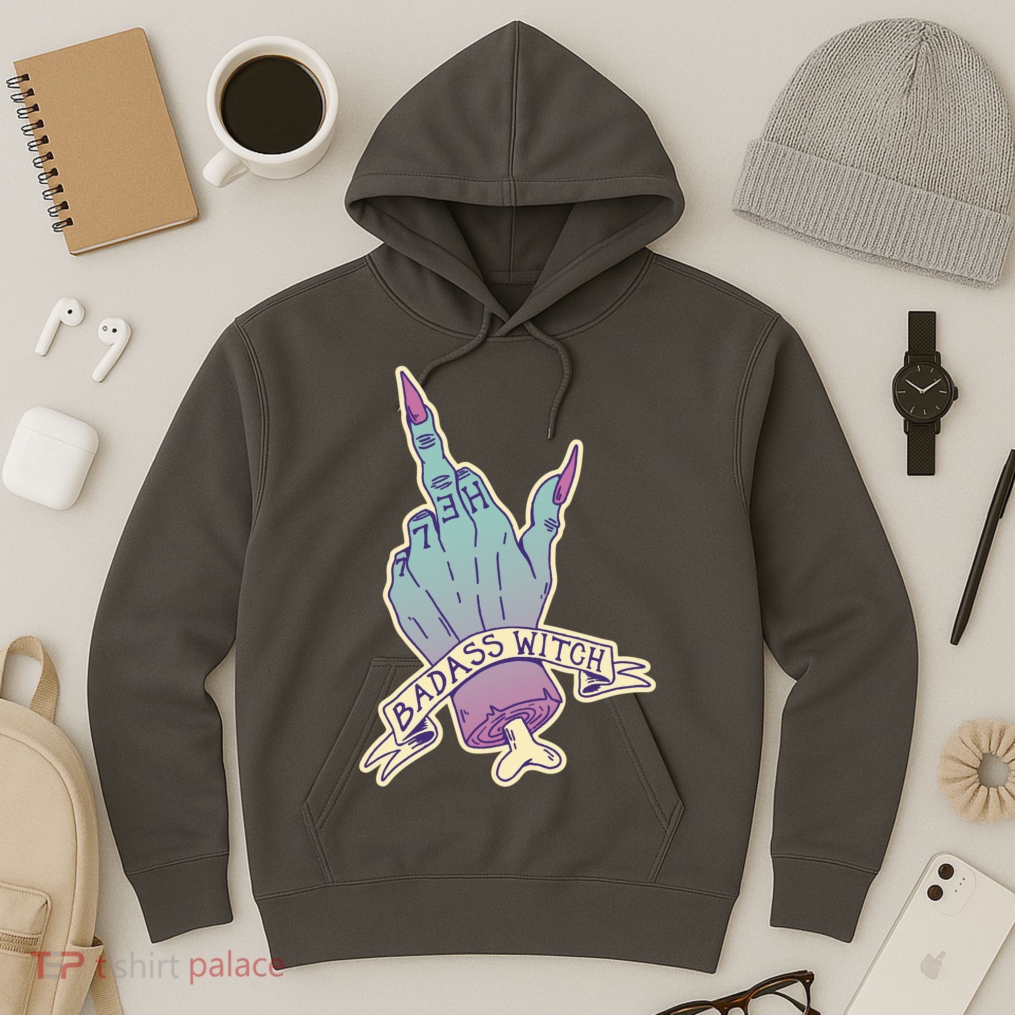 Badass Witch Middle Finger Hoodie