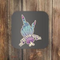 Badass Witch Middle Finger Coaster thumb 0