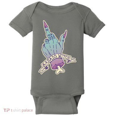 Badass Witch Middle Finger Baby Bodysuit