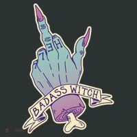 Badass Witch Middle Finger Baby Bodysuit thumb 2