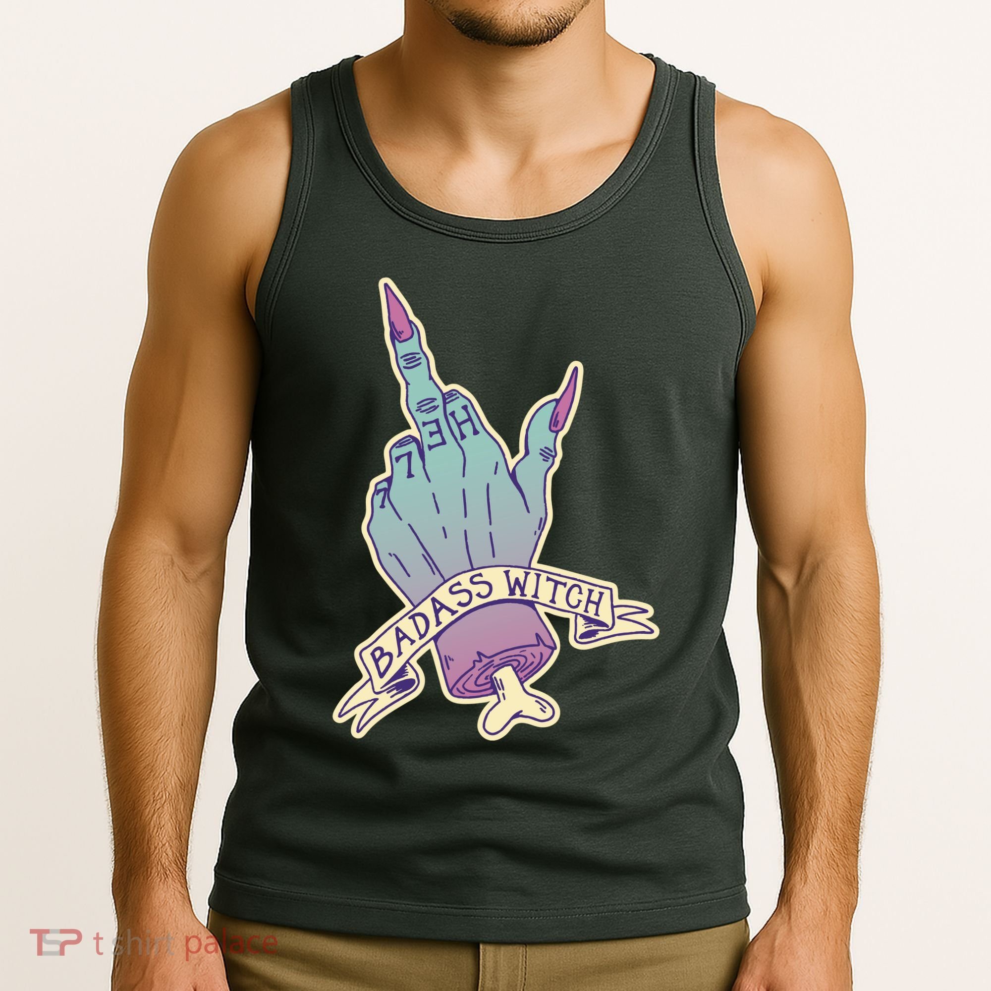Badass Witch Middle Finger Tank Top