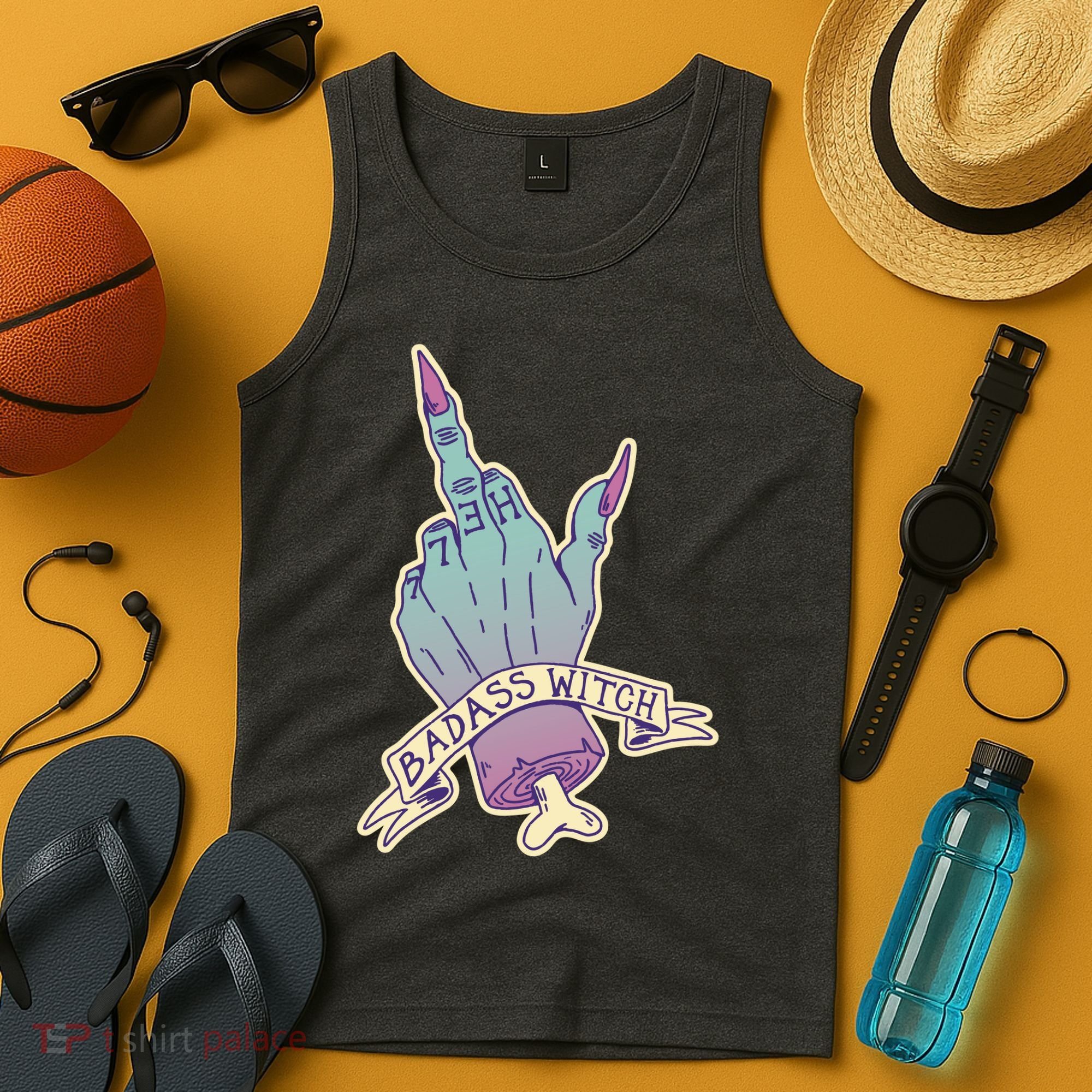 Badass Witch Middle Finger Tank Top