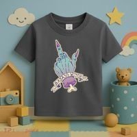Badass Witch Middle Finger Toddler T-Shirt thumb 3