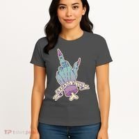 Badass Witch Middle Finger Women's T-Shirt thumb 4