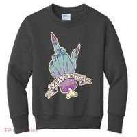 Badass Witch Middle Finger Kids Sweatshirt thumb 0