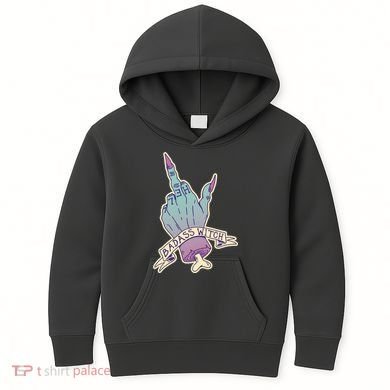 Badass Witch Middle Finger Kids Hoodie