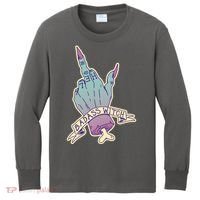 Badass Witch Middle Finger Kids Long Sleeve Shirt thumb 0