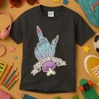 Badass Witch Middle Finger Kids T-Shirt thumb 3