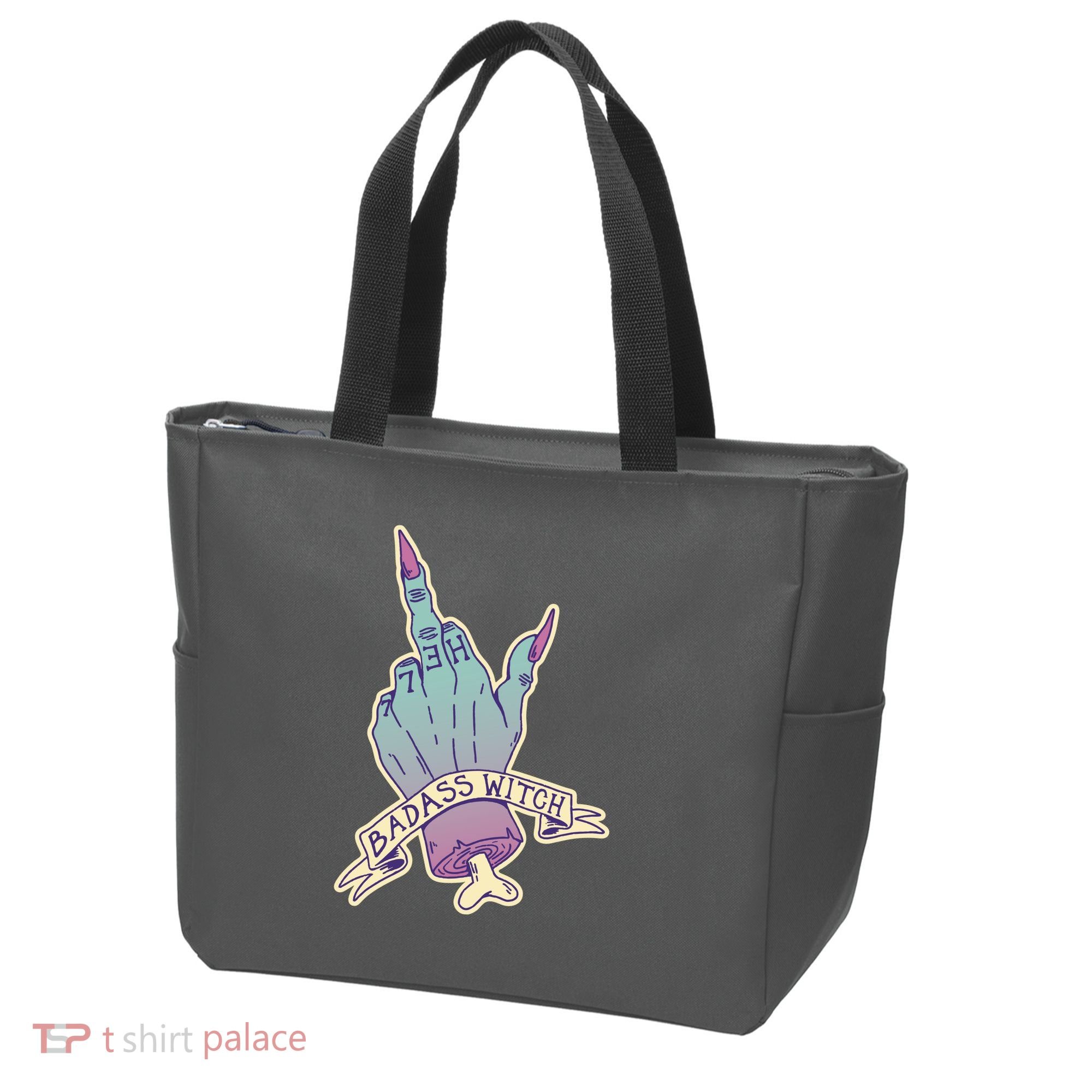 Badass Witch Middle Finger Tote Bag