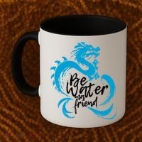 Be Water My Friend Water Dragon Coffee Mug thumb 2