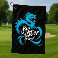 Be Water My Friend Water Dragon Golf Towel thumb 1