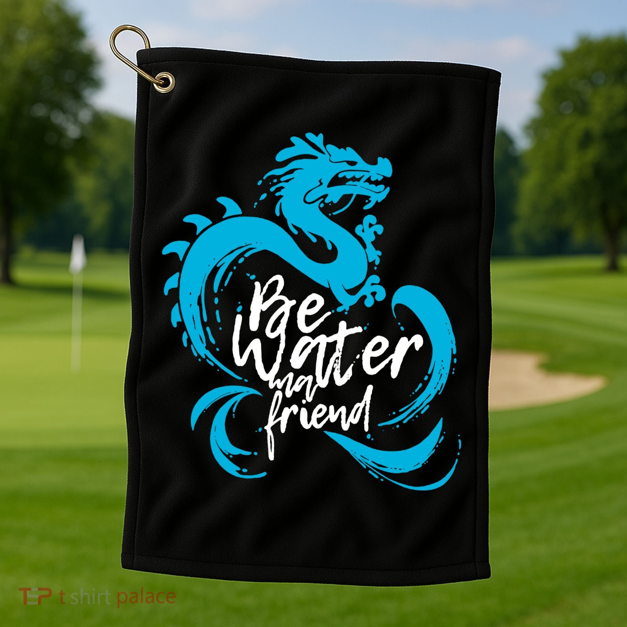 Be Water My Friend Water Dragon Golf Towel