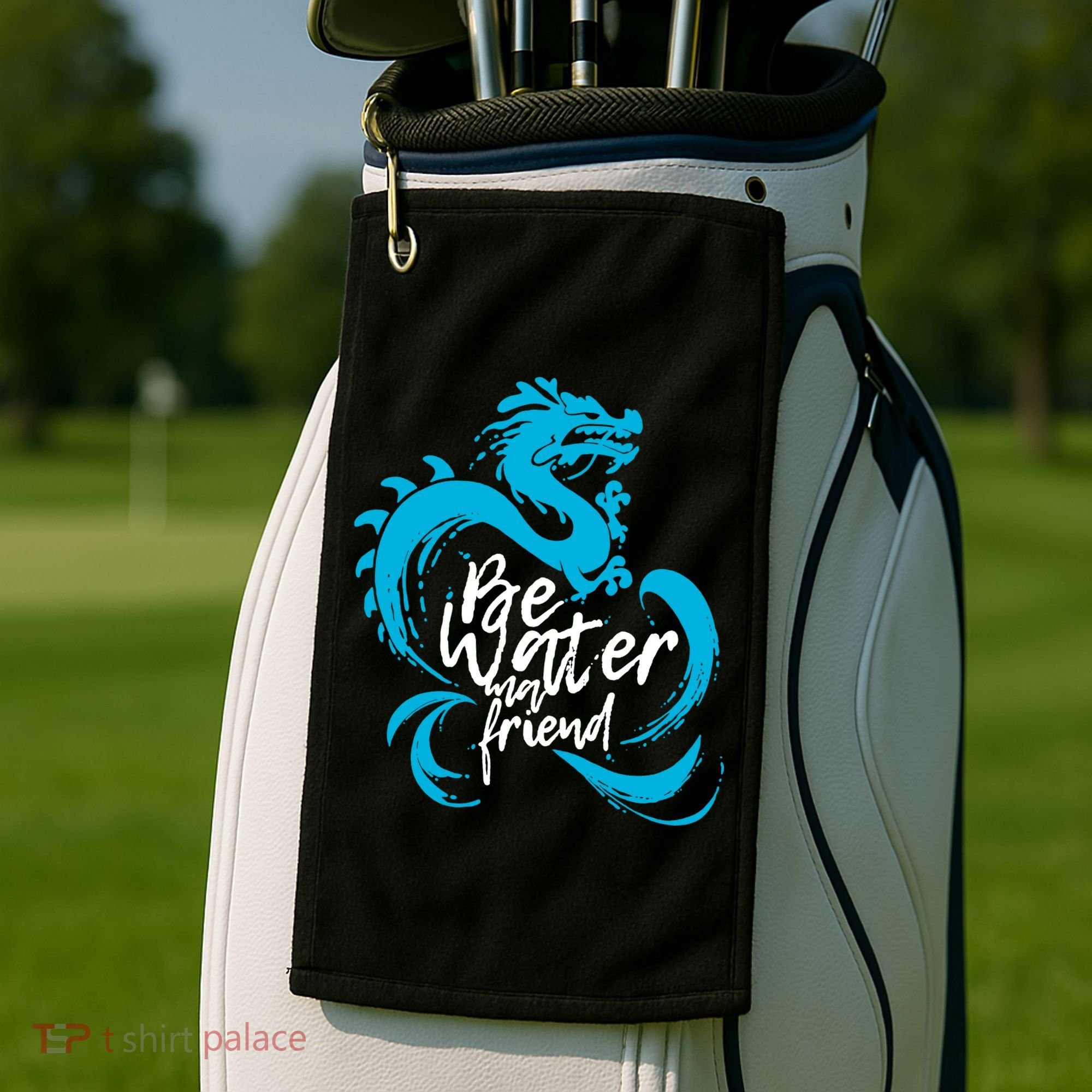 Be Water My Friend Water Dragon Golf Towel