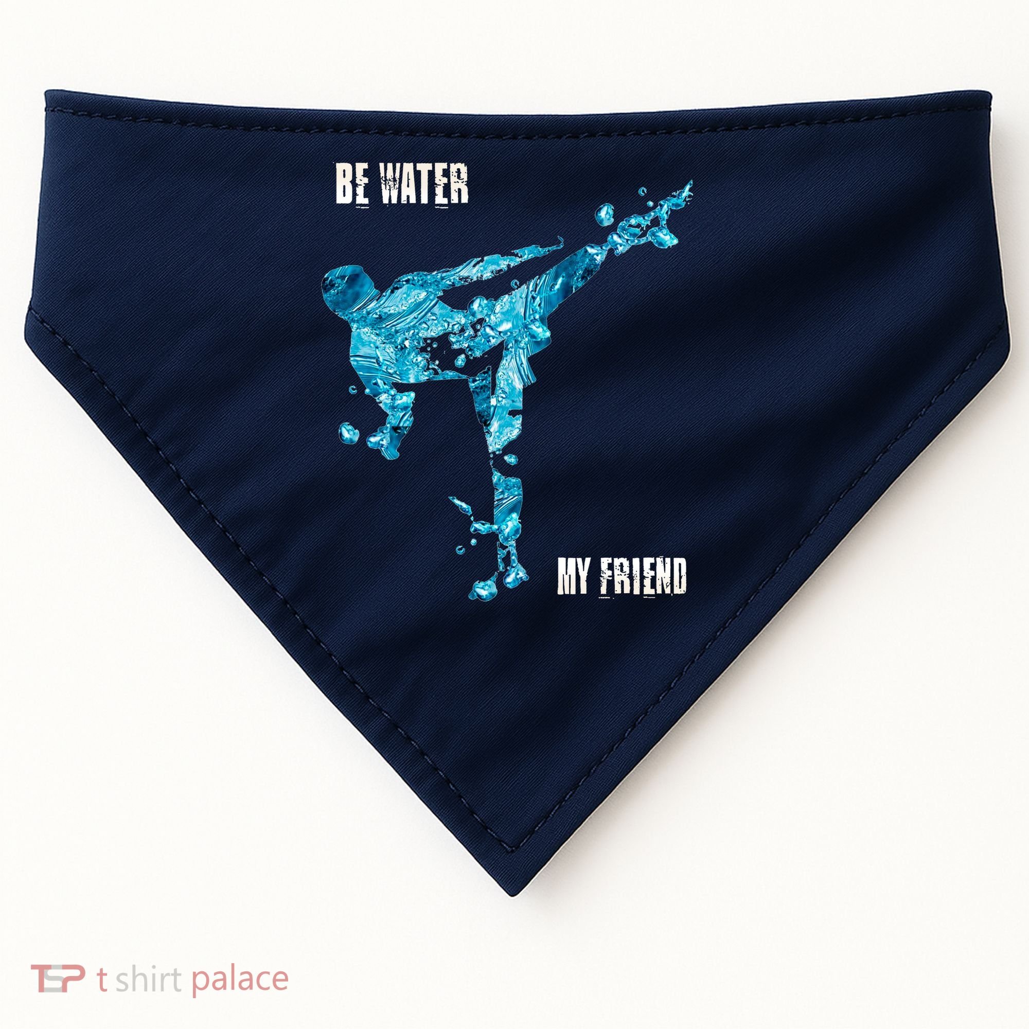 Be Water My Friend Ripple Quote USA-Made Doggie Bandana