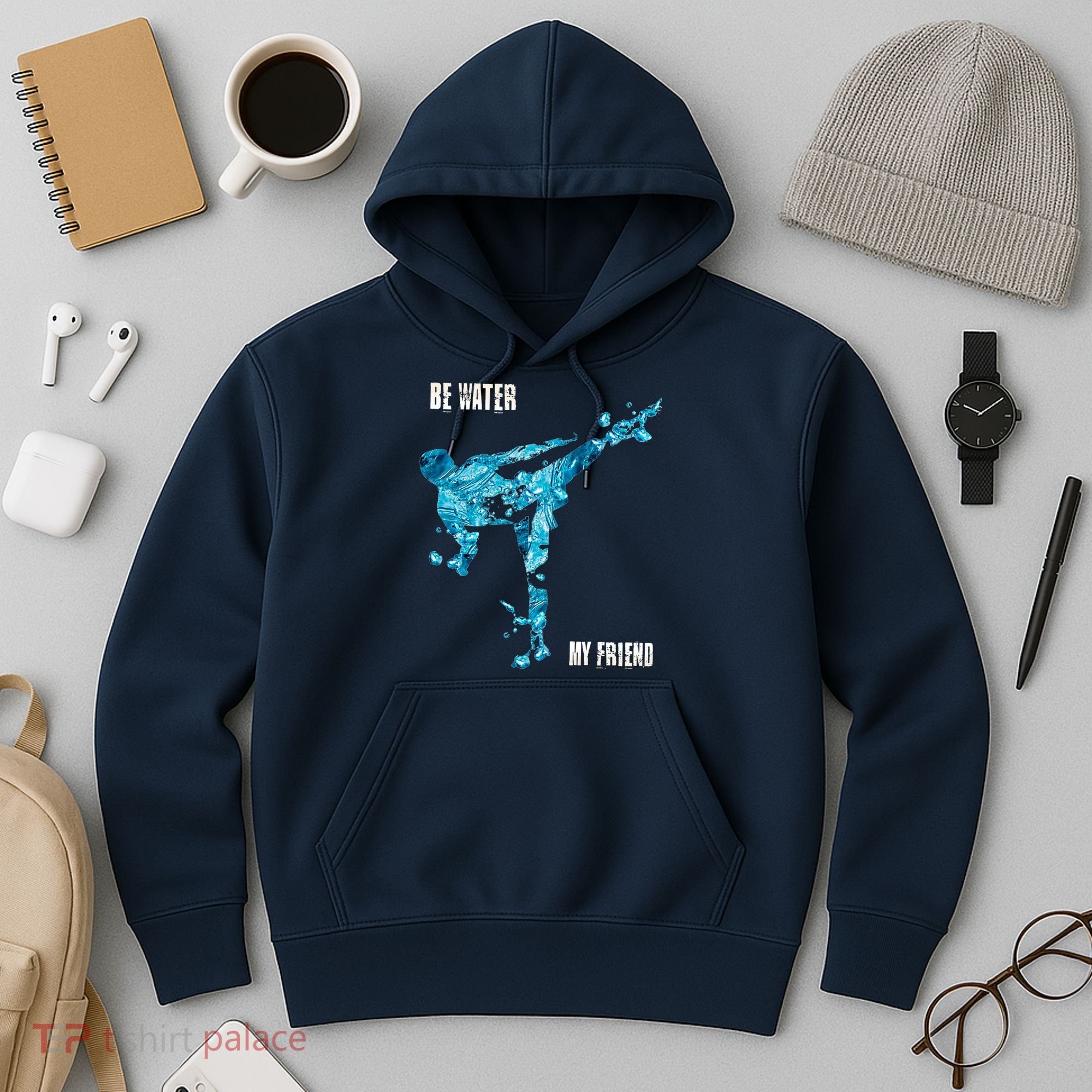 Be Water My Friend Ripple Quote Hoodie