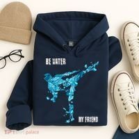 Be Water My Friend Ripple Quote Hoodie thumb 4