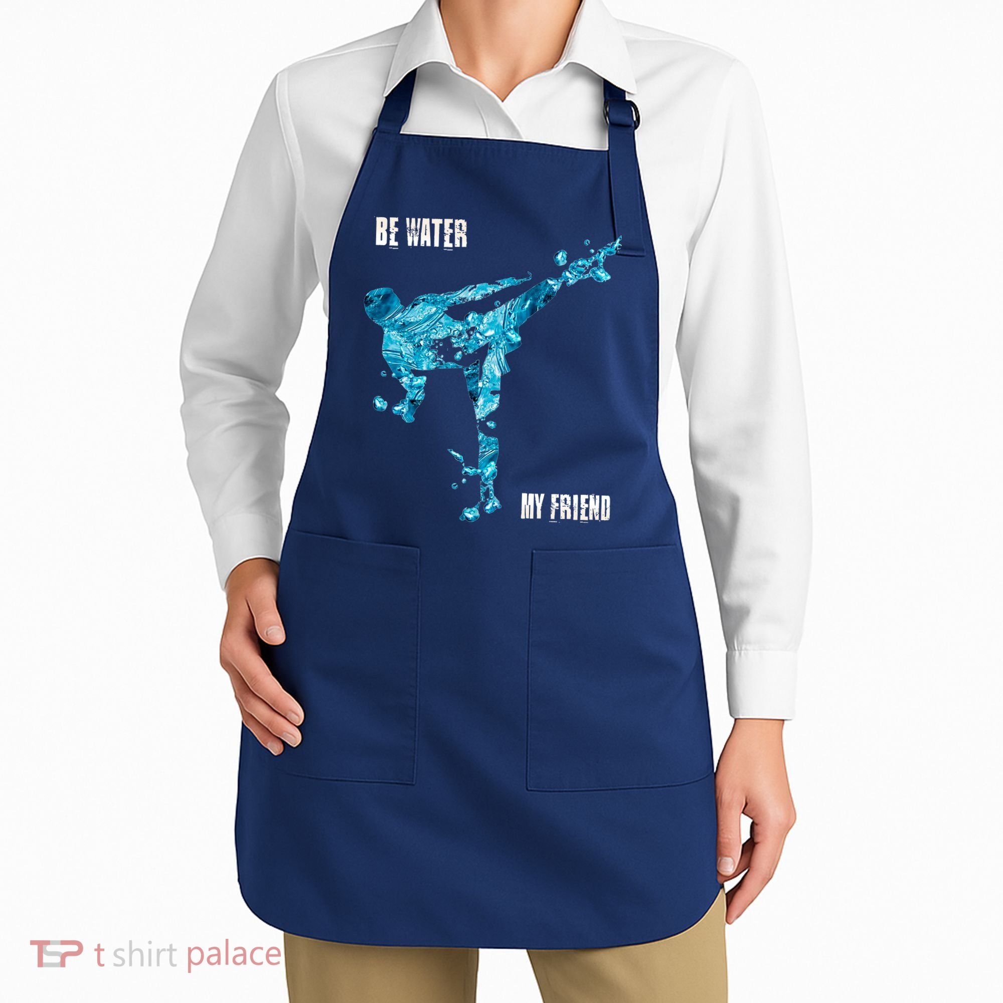Be Water My Friend Ripple Quote Apron