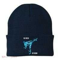 Be Water My Friend Ripple Quote Beanie thumb 0