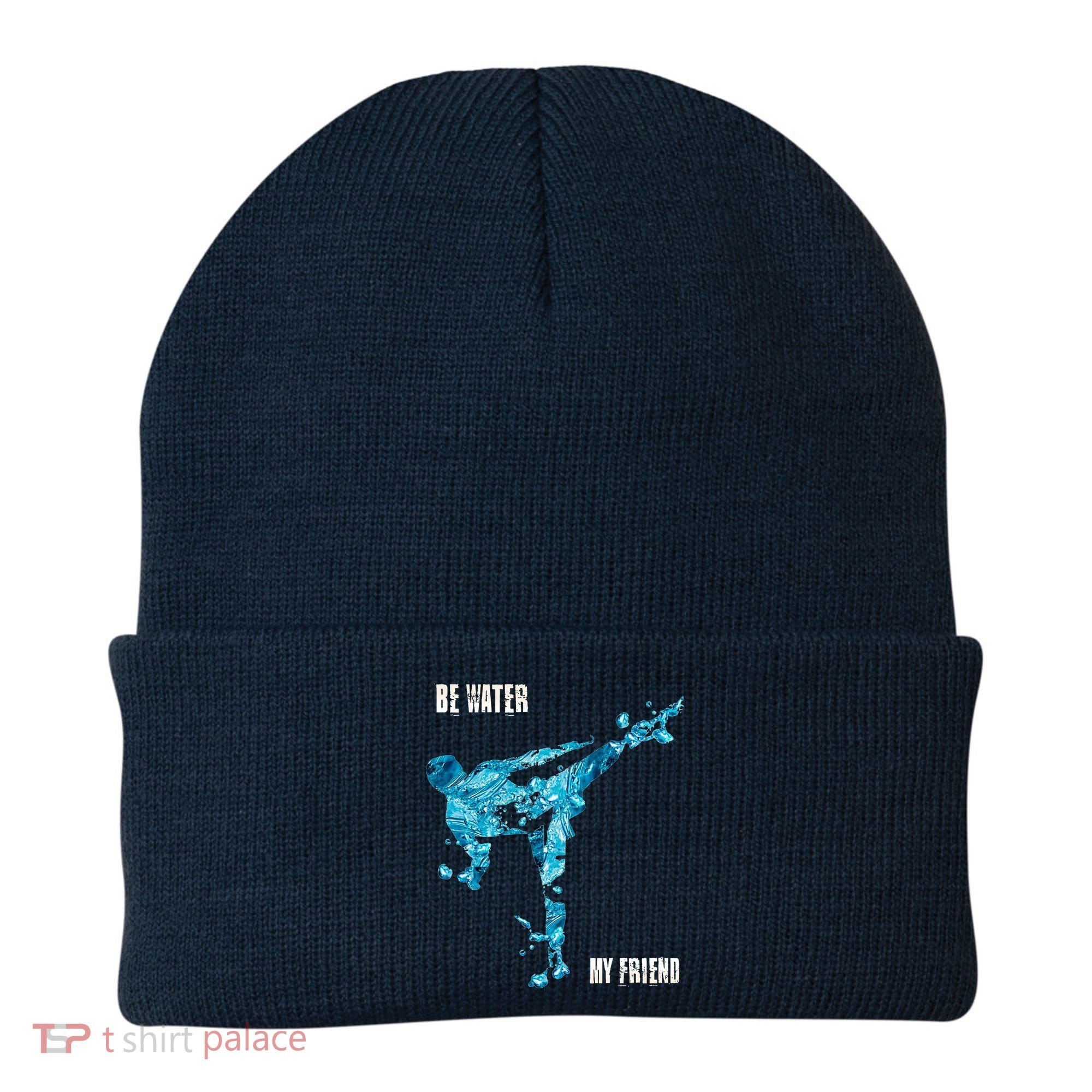 Be Water My Friend Ripple Quote Beanie