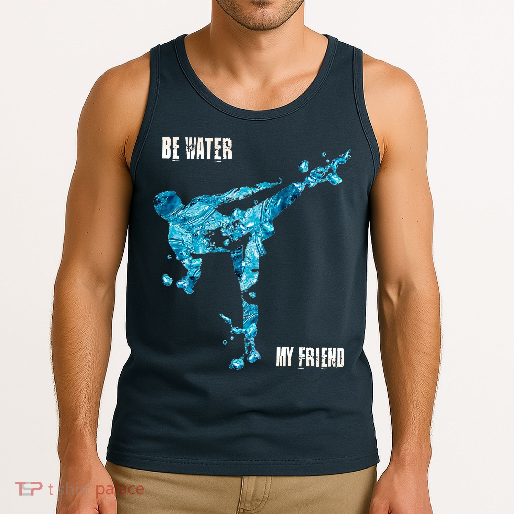 Be Water My Friend Ripple Quote Tank Top