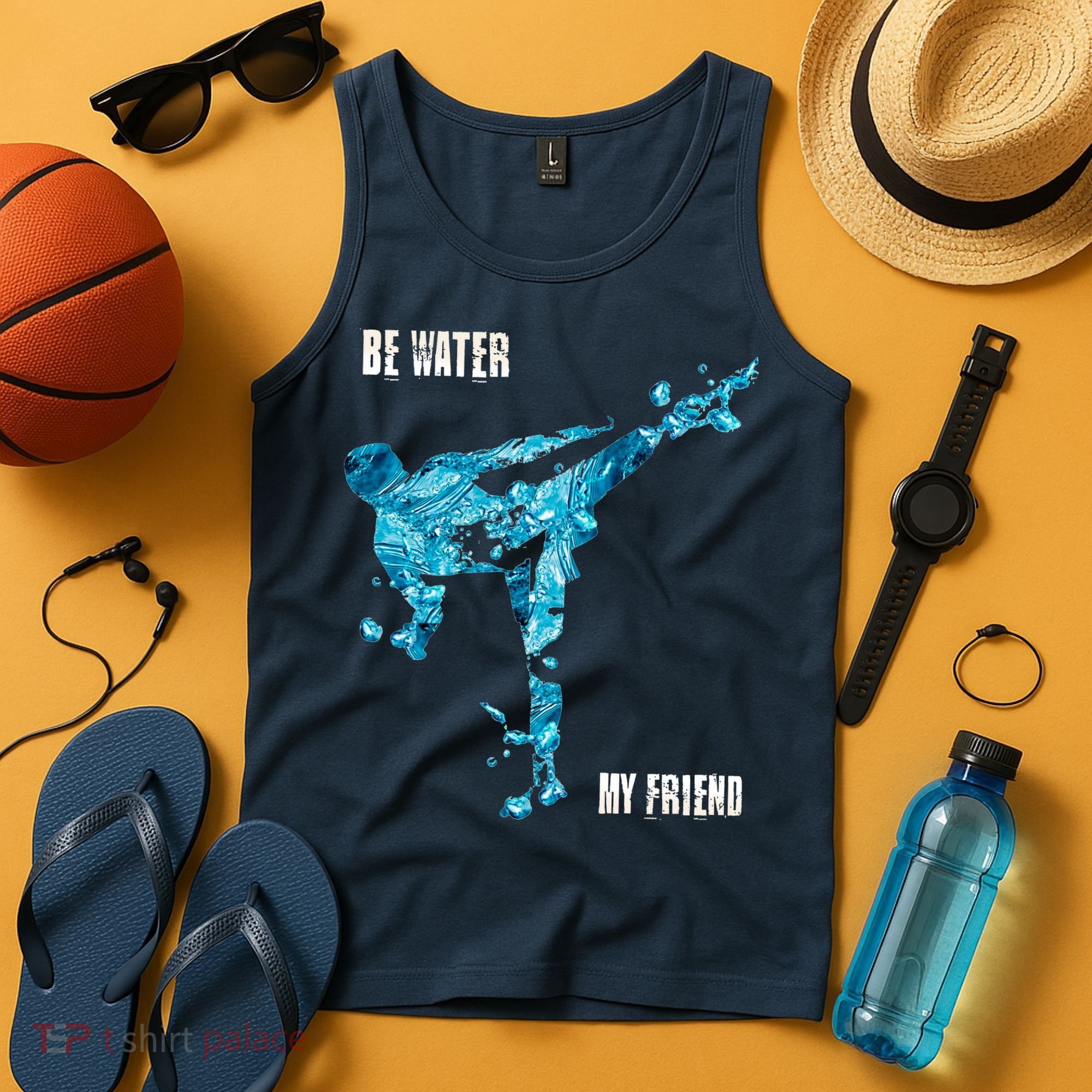 Be Water My Friend Ripple Quote Tank Top