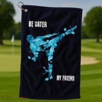 Be Water My Friend Ripple Quote Golf Towel thumb 1