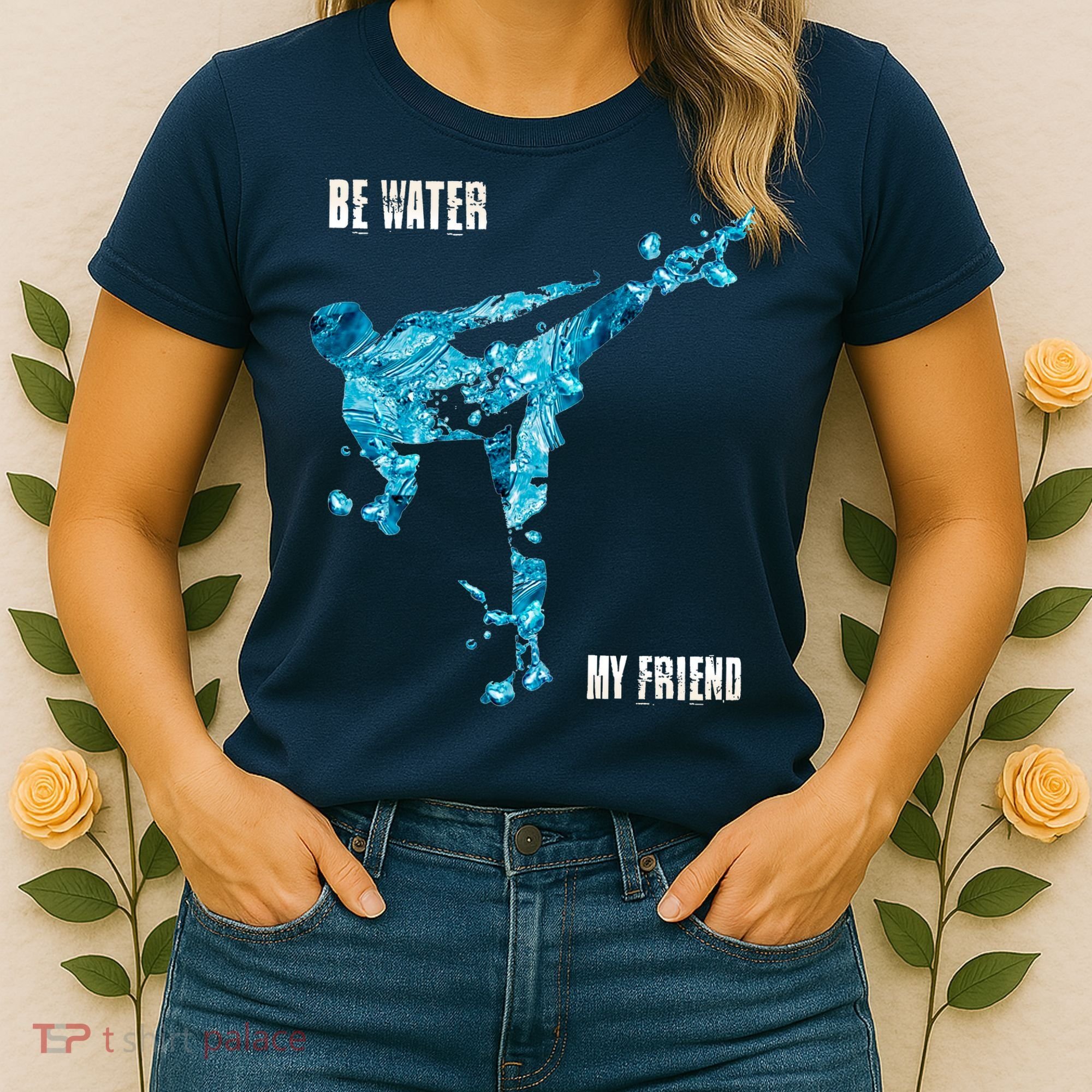 Be Water My Friend Ripple Quote Women's T-Shirt