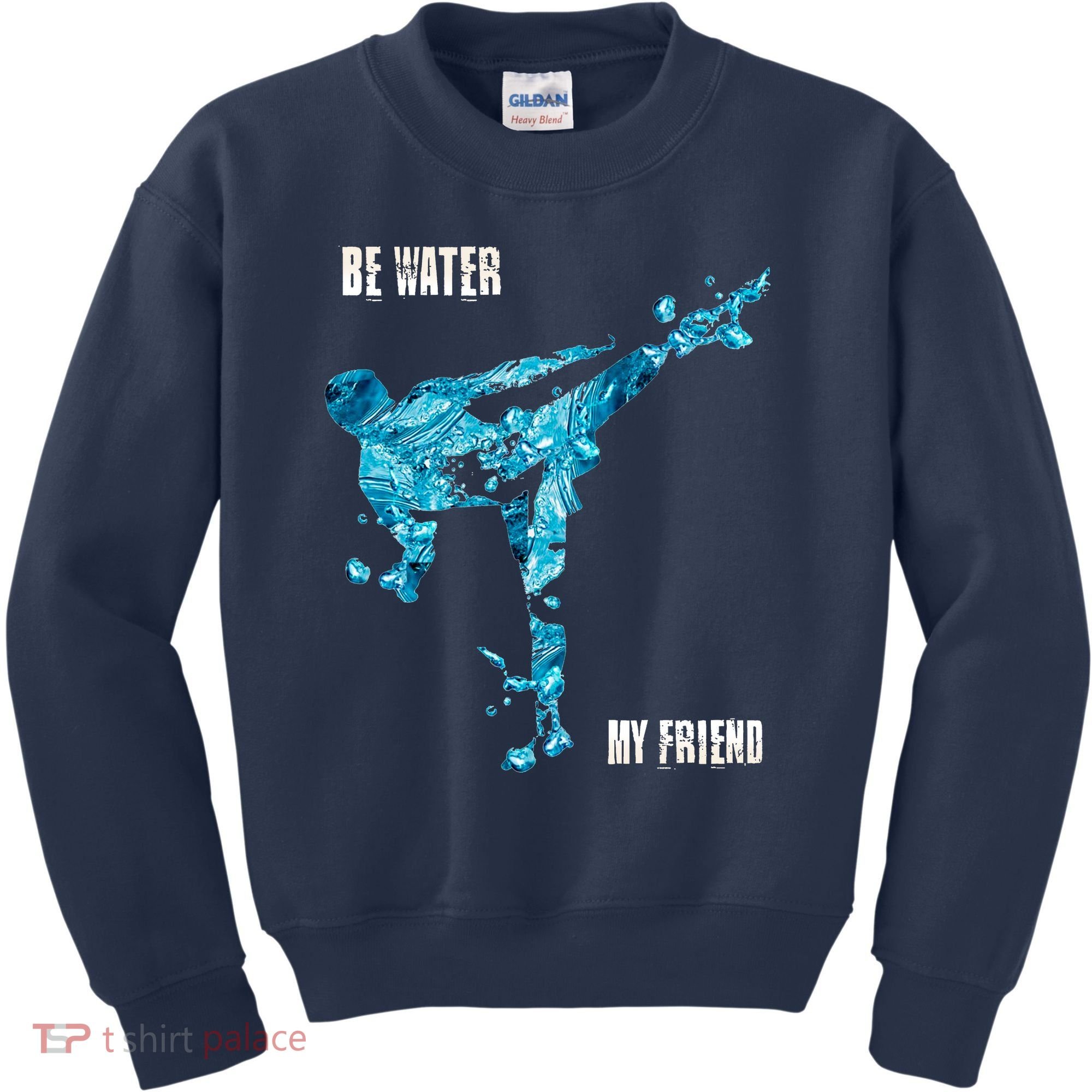 Be Water My Friend Ripple Quote Kids Sweatshirt