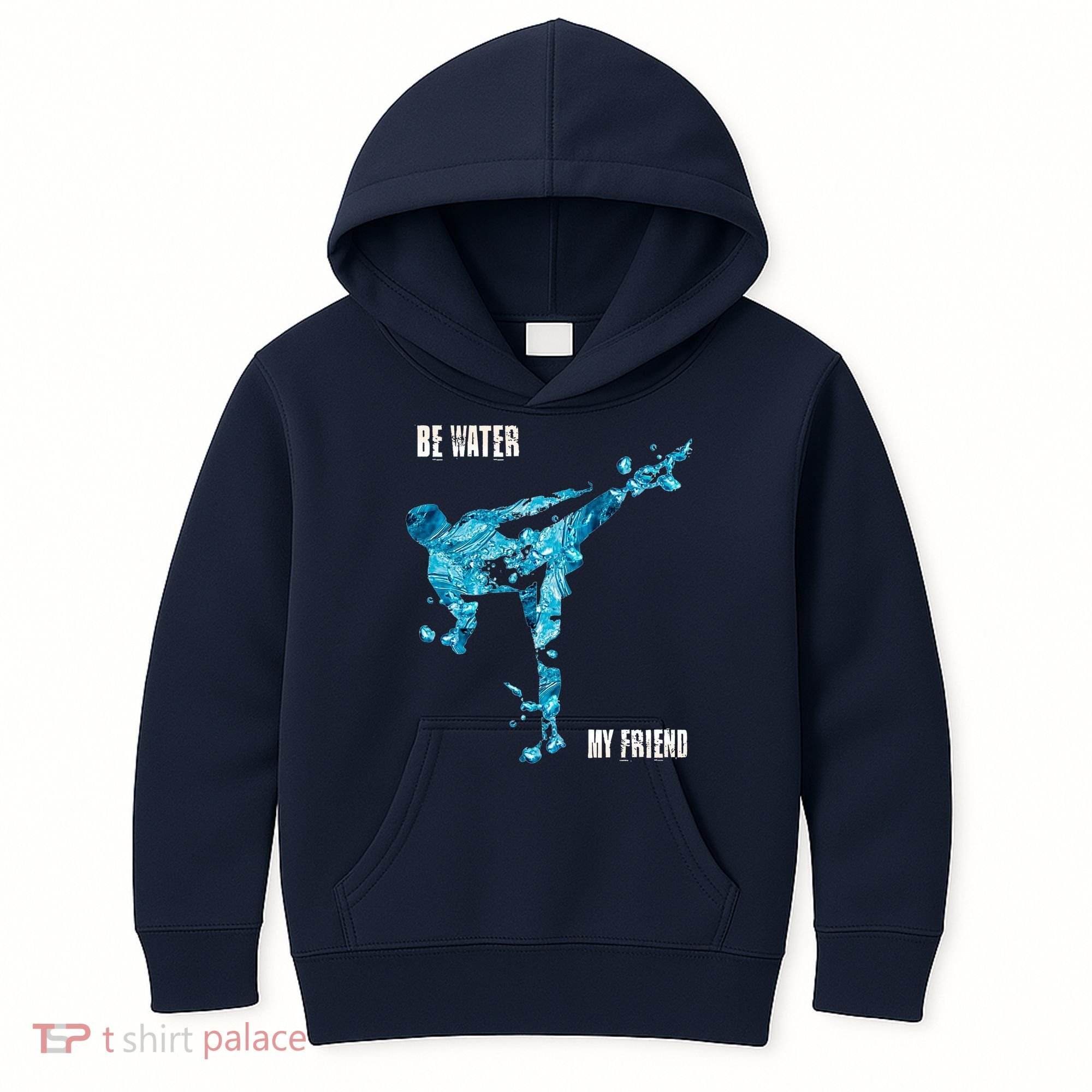 Be Water My Friend Ripple Quote Kids Hoodie