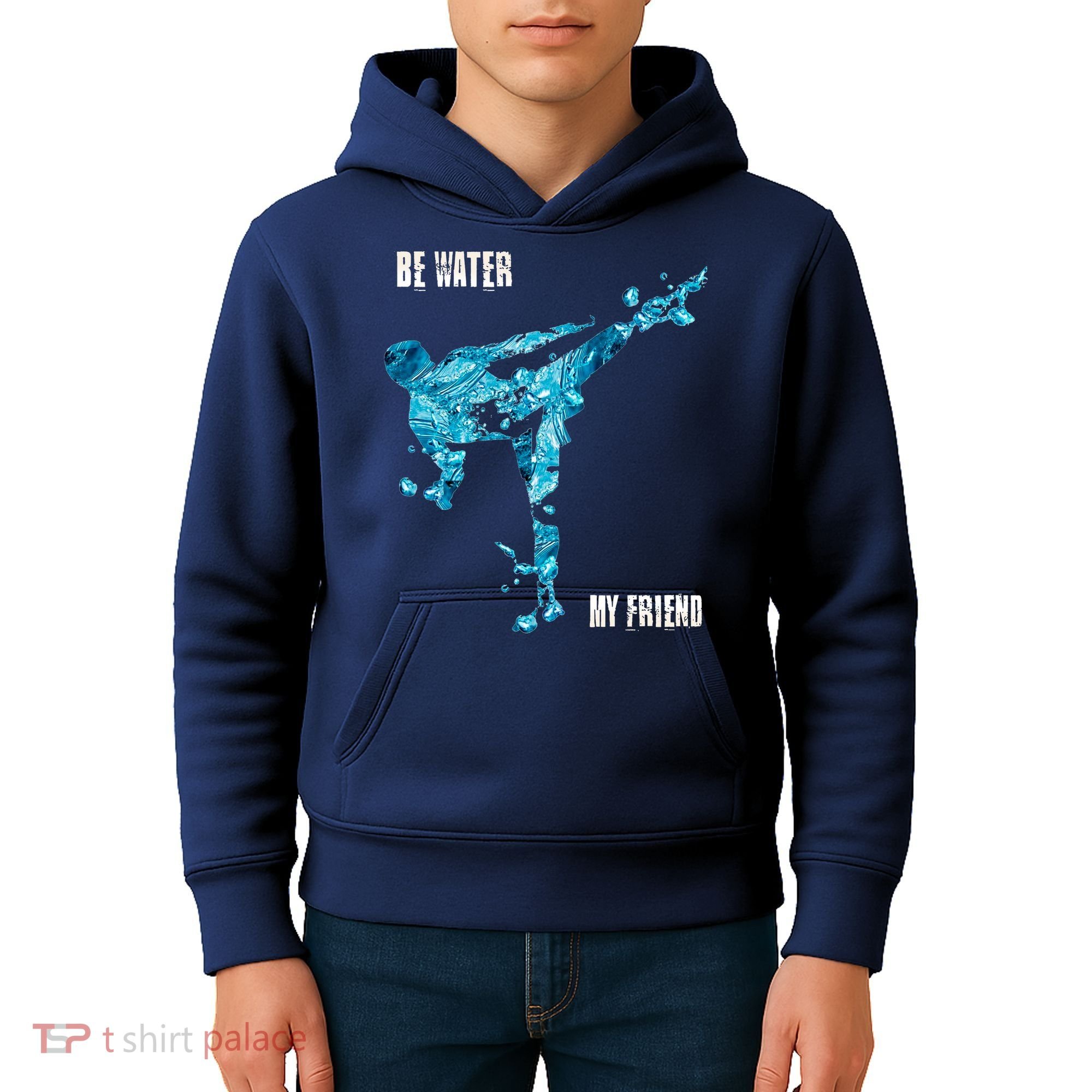 Be Water My Friend Ripple Quote Kids Hoodie