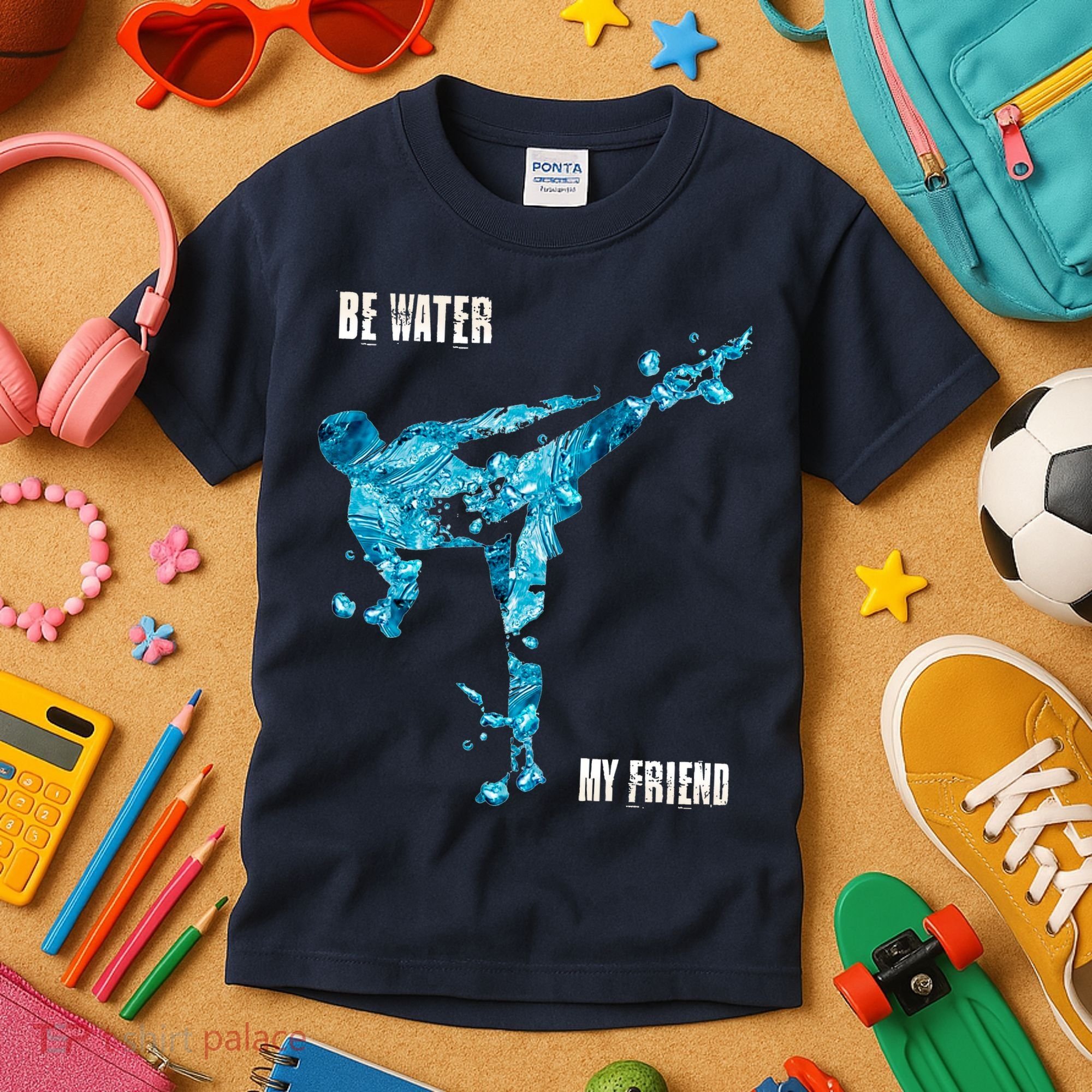 Be Water My Friend Ripple Quote Kids T-Shirt