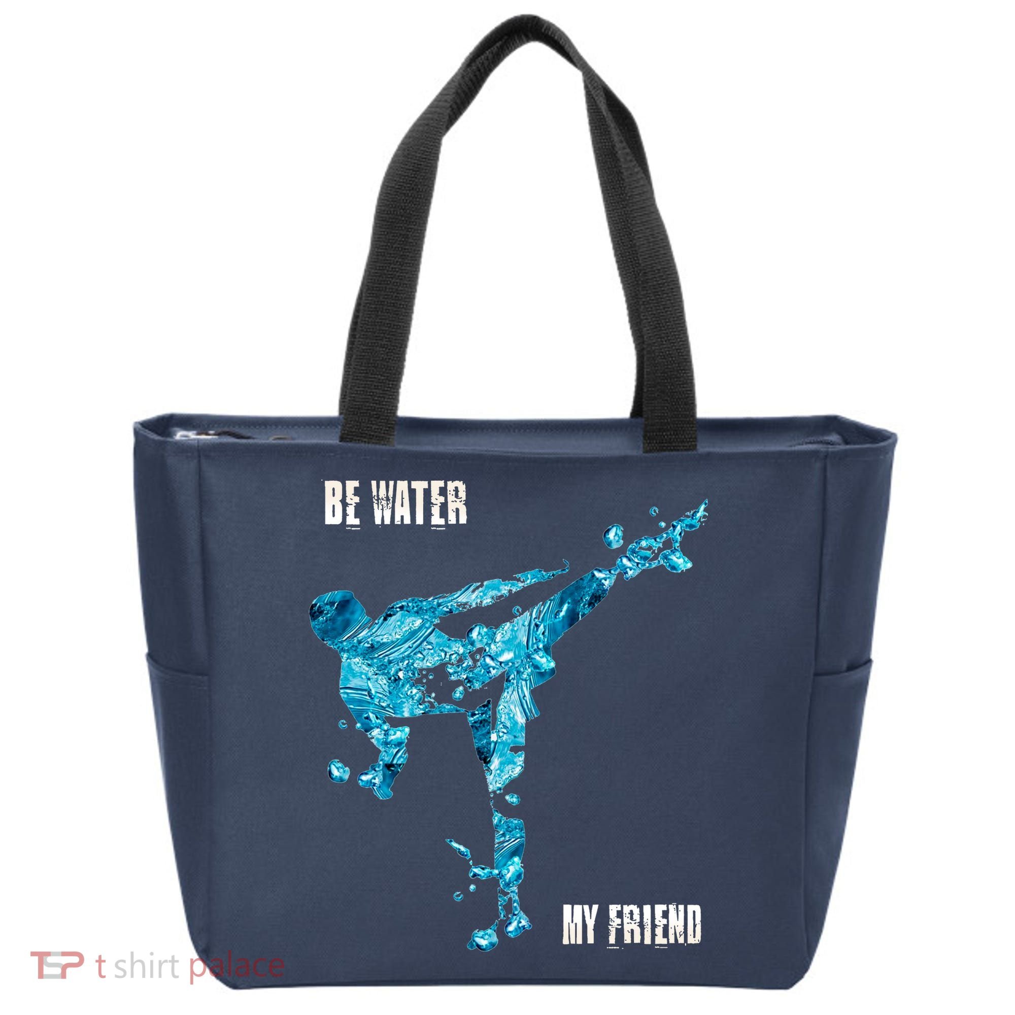 Be Water My Friend Ripple Quote Tote Bag