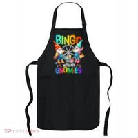 Bingo With My Gnomies Fun Bingo Gnome Squad Merry Christmas Apron thumb 0