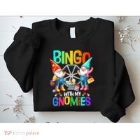 Bingo With My Gnomies Fun Bingo Gnome Squad Merry Christmas Sweatshirt thumb 2